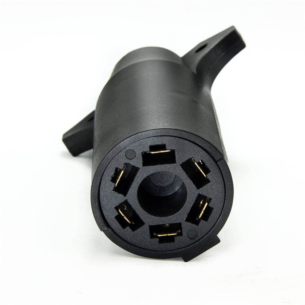 7 Pin Blade To 6 Pin Round Trailer RV Light Connector Adapter Plug Converter