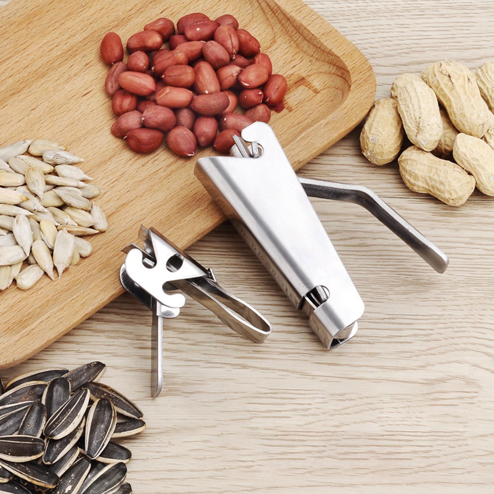 Stainless Steel Melon Seeds Opener Clamp Peeler Walnut Pine Peanut Sheller Folder Kitchen Nut Cracker Tool Accessories