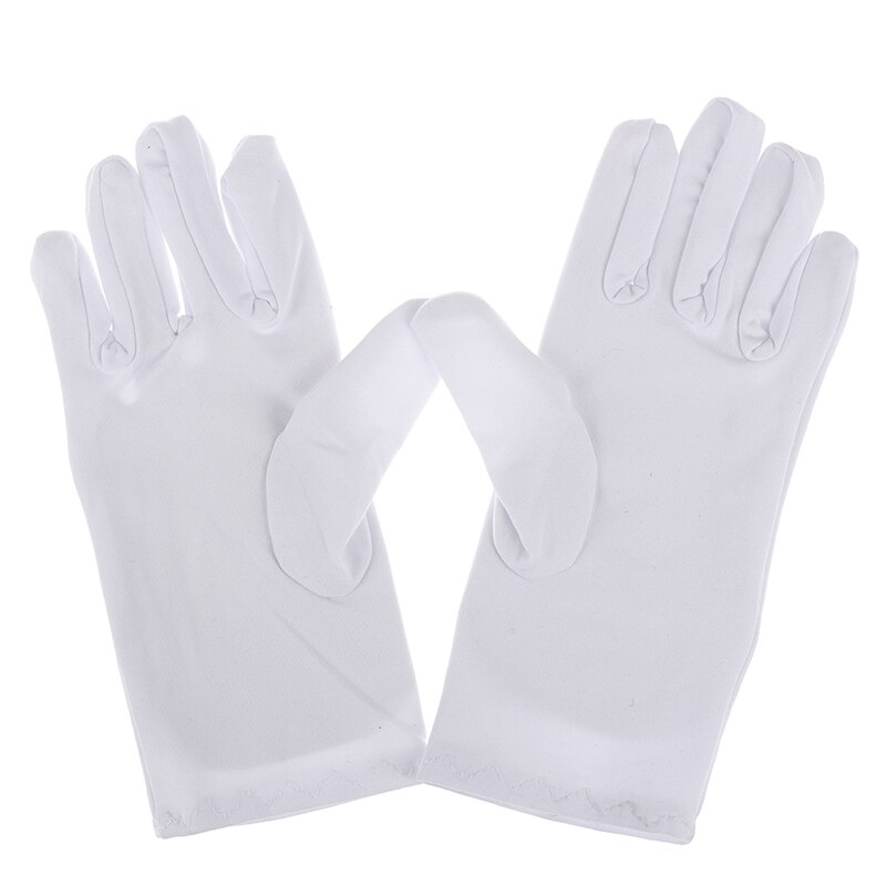 1 par bomuldshandsker khan klud tjek solide handsker ritualer spiller hvide handsker 2 farver: Hvid