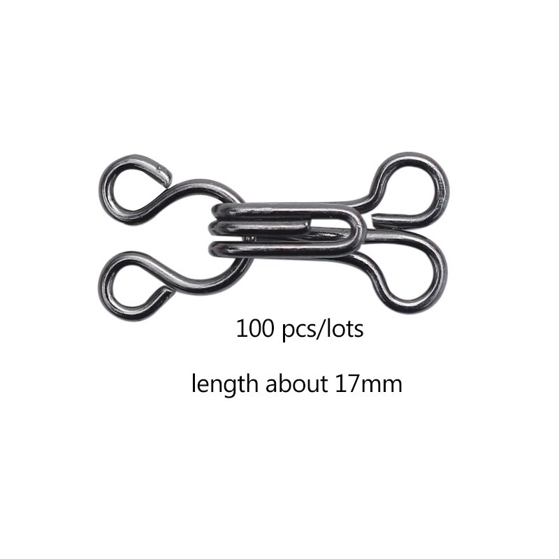 100set Metal collar hook 11.5-17mm Metal Buckle Button for Bra/Dress/Corset/Collar/Bag/Shirt Garment Sewing Accessories