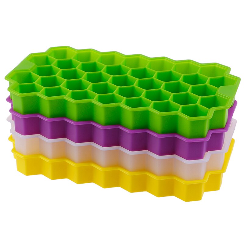1Pcs 37 Kubussen Thuis Honingraat Vorm Silicone Ice Cube Tray Mold Opslag Container