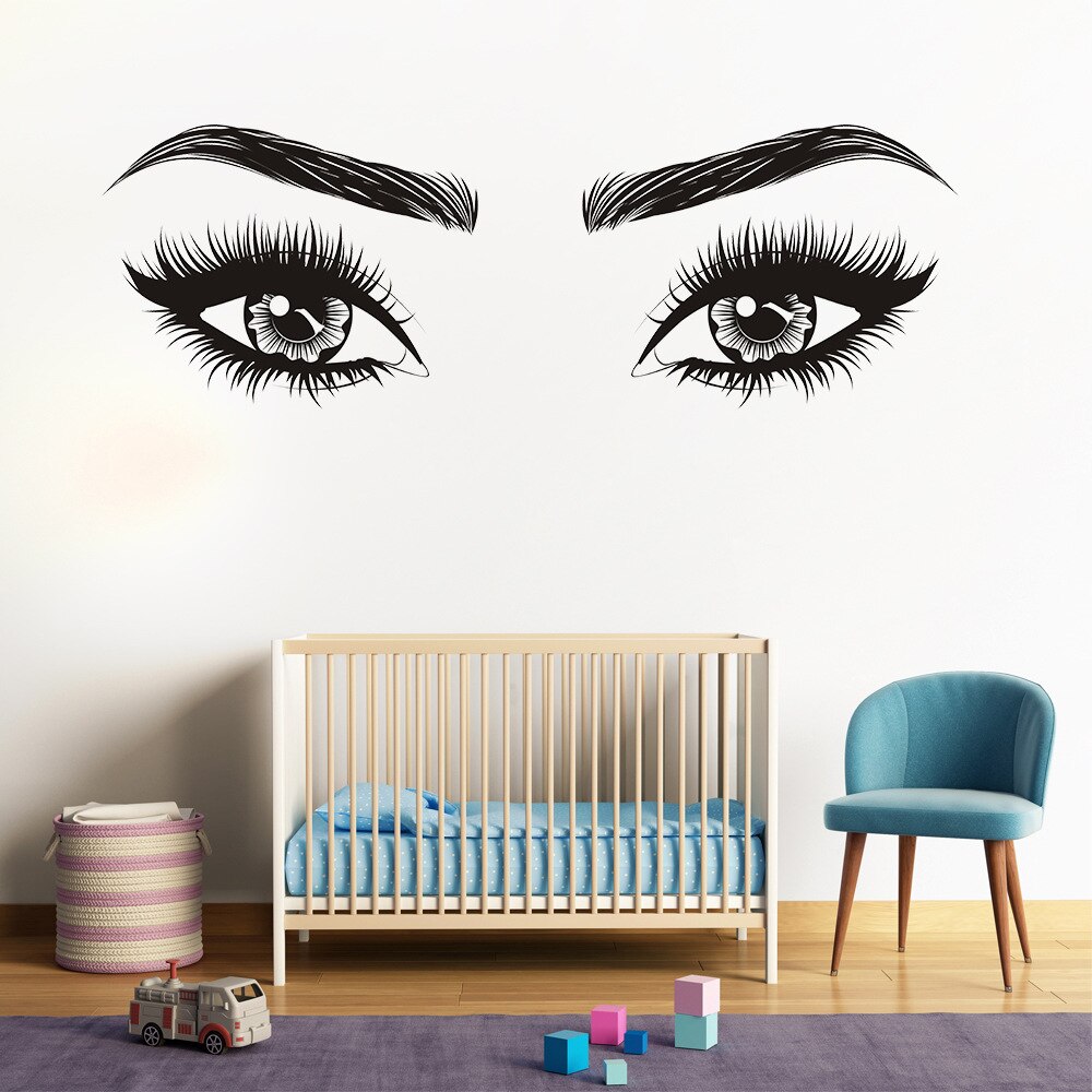 Piger vippebryn øjne wallstickers stue dekoration decals til møbler sticker dekoration øjenbryn butiksindretning