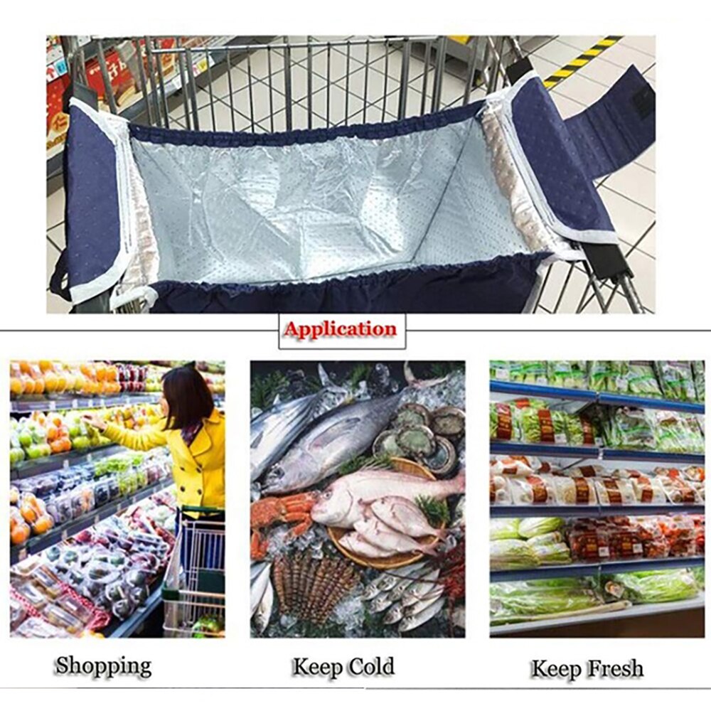 Bolsa de hielo de gran capacidad, bolsa de compras plegable de aislamiento de aluminio ecológico, bolsa de Picnic fresca para fruta, bolso de supermercado