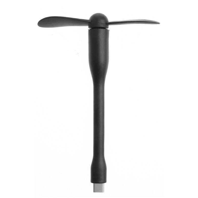 USB tipo C, Mini ventilador TPE portátil Flexible para Samsung S8 LG G6 Macbook con puerto tipo C: Black