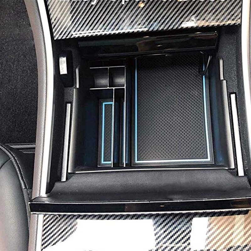 Compartimento central para coche, bandeja organizadora para Tesla Model 3, caja de reposabrazos para teléfono, soporte de gafas de sol de bolsillo, contenedor