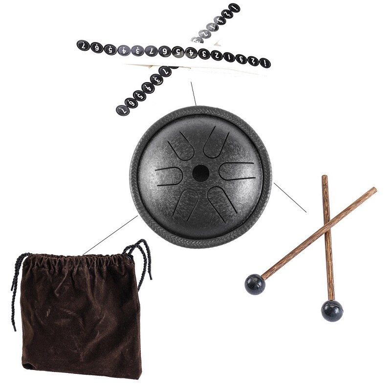 5.5 Inch Lotus Tong Drum Ethereal Slaginstrument Staal Tong Pocket Drum Staal Titanium Legering Met Stok