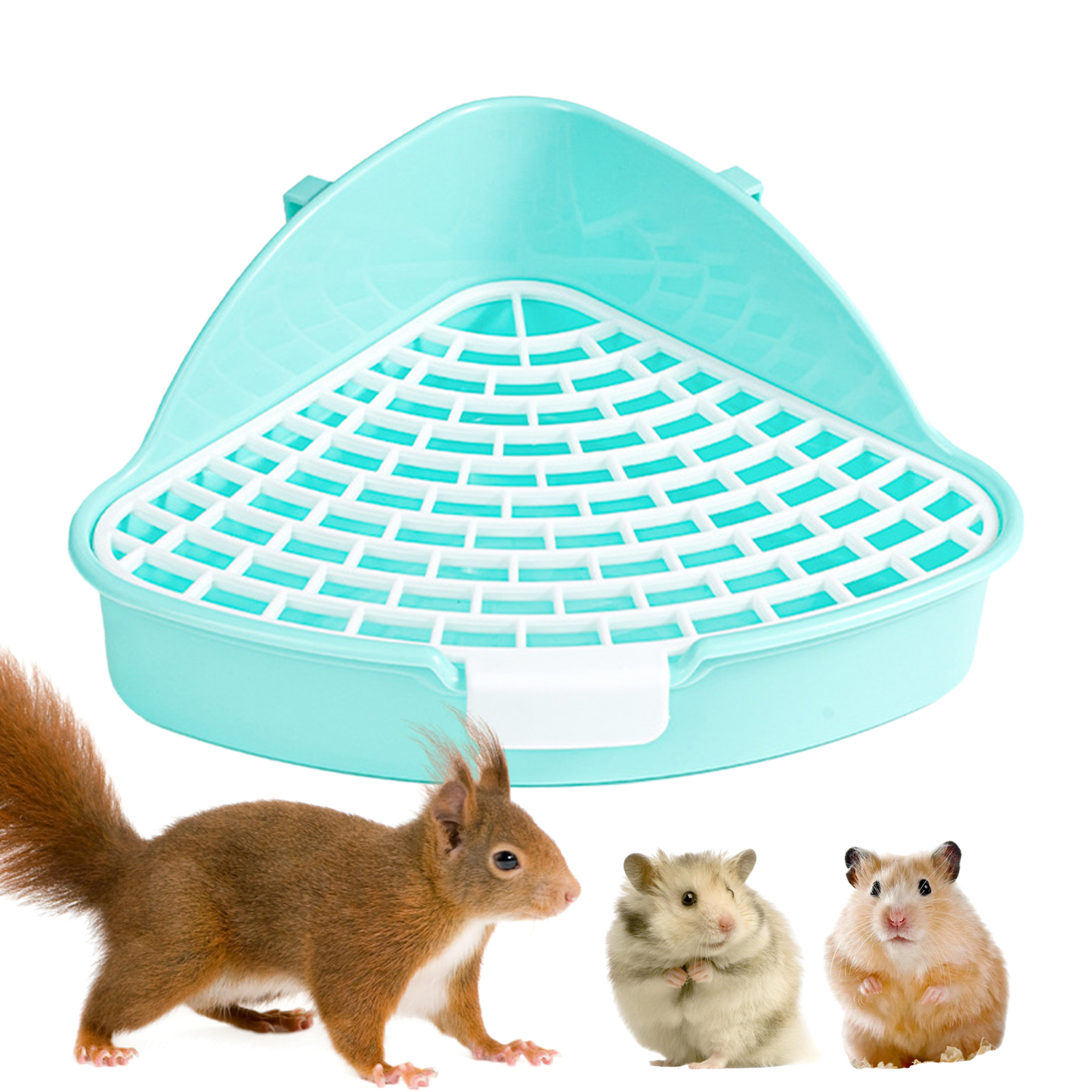 Bandeja de arena para conejos, orinal para animales, entrenador de conejitos, caja de inodoro esquinera para hurón, hámster, dragón, gato, conejillo de indias, suministros holandeses