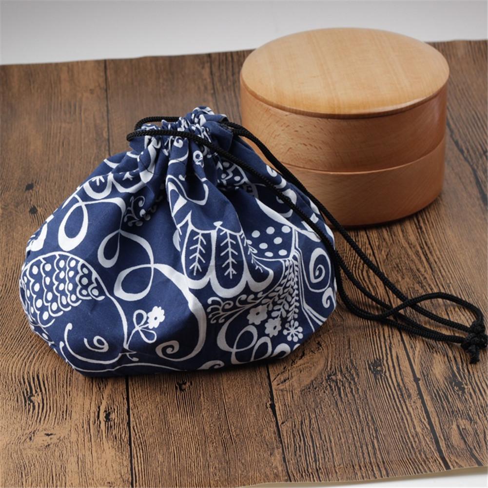 Japanese Style Lunch Box Bag Japanese Style Bento Tote Pouch Portable Lunch Box Storage Travel Picnic Tea Sets Bag