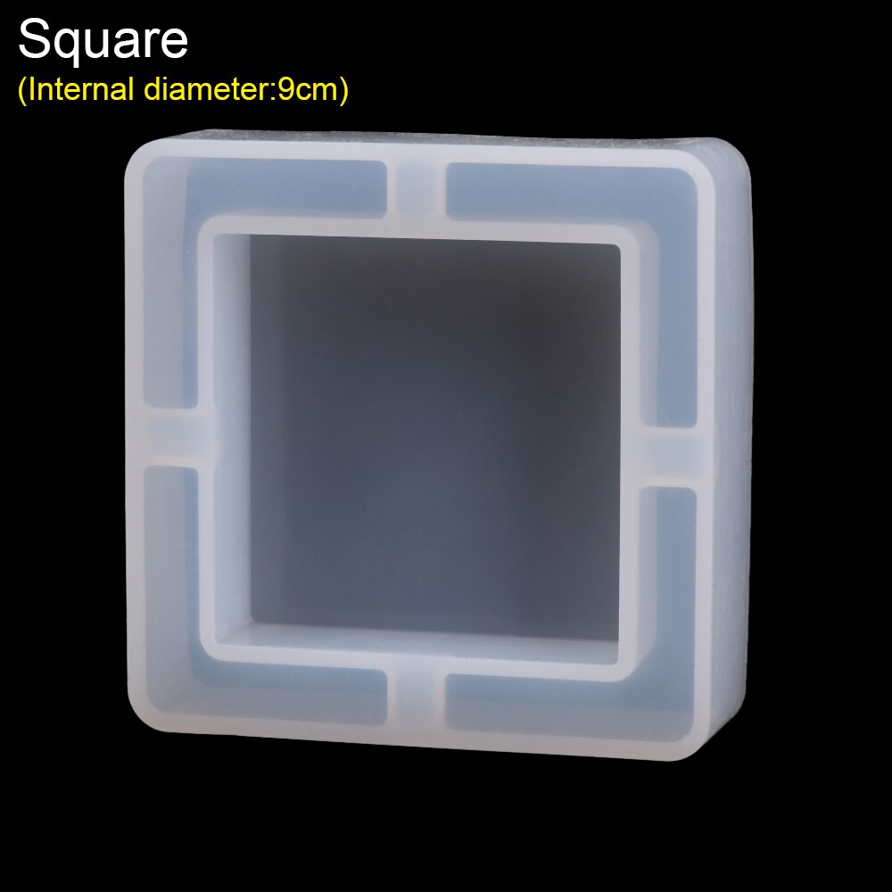 1Pc DIY Ashtray Mold Transparent White Resin Crystal Silicone Mould Hand Making Crafts Mould Flower Heart Shape Container: 4