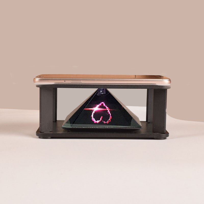 3D Holographic Projector Pyramid Four-dimensional Image Display Portable For Mobile Phone 8899