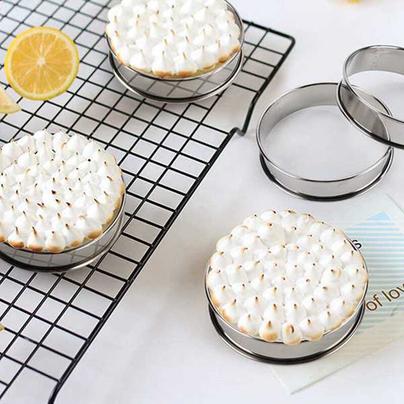 6 Stuks Engels Muffins Ringen, Rvs Muffin Taart Ring, dubbele Gerold Mousse Ring Cakevorm Voor Voedsel Maken Tool