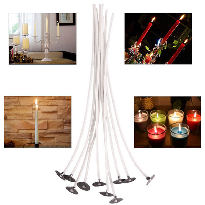 50 Stuks 8 Inch Diy Kaars Lont Core Pre Waxed Met Sustainers Katoen Coreless Katoen Maken Materiaal