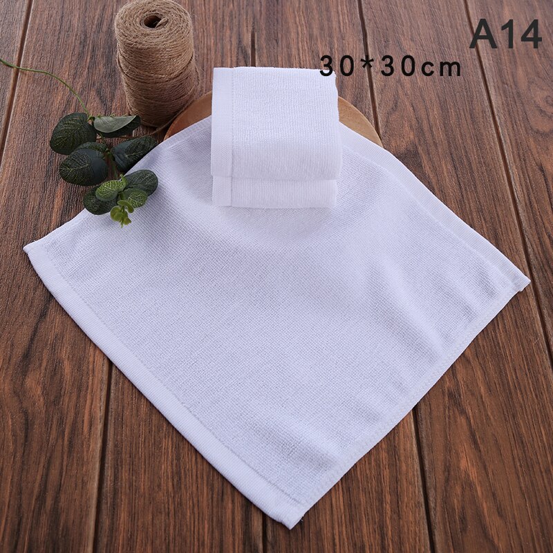 Soft White Cheap Face Towel Small Hand Towels Square White Kitchen Towel Hotel Restaurant Kindergarten Cotton Towel: A14