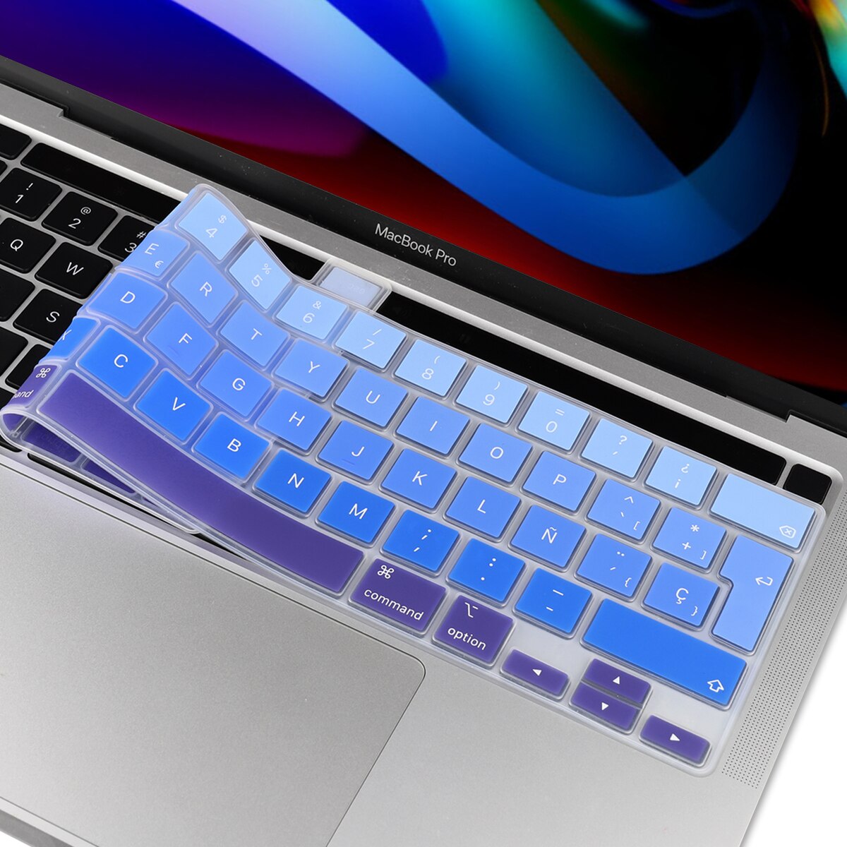 EU/UK/ US typ TPU przezroczysta obudowa klawiatury dla Macbook najnowszy Pro 13 2020 A2338 A2289 Pro 16 cali 2019 A2141Touch Bar klawiatura skóra: US English green 2