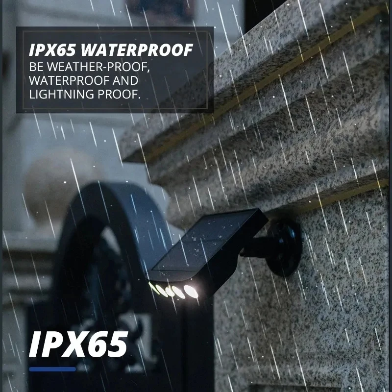 LED Solar Wall Lamp Courtyard Garden IP65 Waterproof Lighting Simulated Monitoring Spotlights Human Body Sensing Street Lights