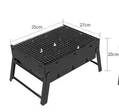 bbq grill 35*27*20cm Picnic BBQ Charcoal Grills for Barbecue & Sliver Outdoor Stainless steel Hiking Charcoal Camping Grill: Default Title