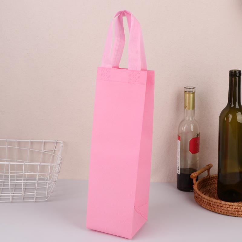 Vilten wijnfleszak Dubbele flessen Grote dragende draagbare drankverpakking Handtas Cadeaupapier Opbergtas Wijndraagtas: Oranje