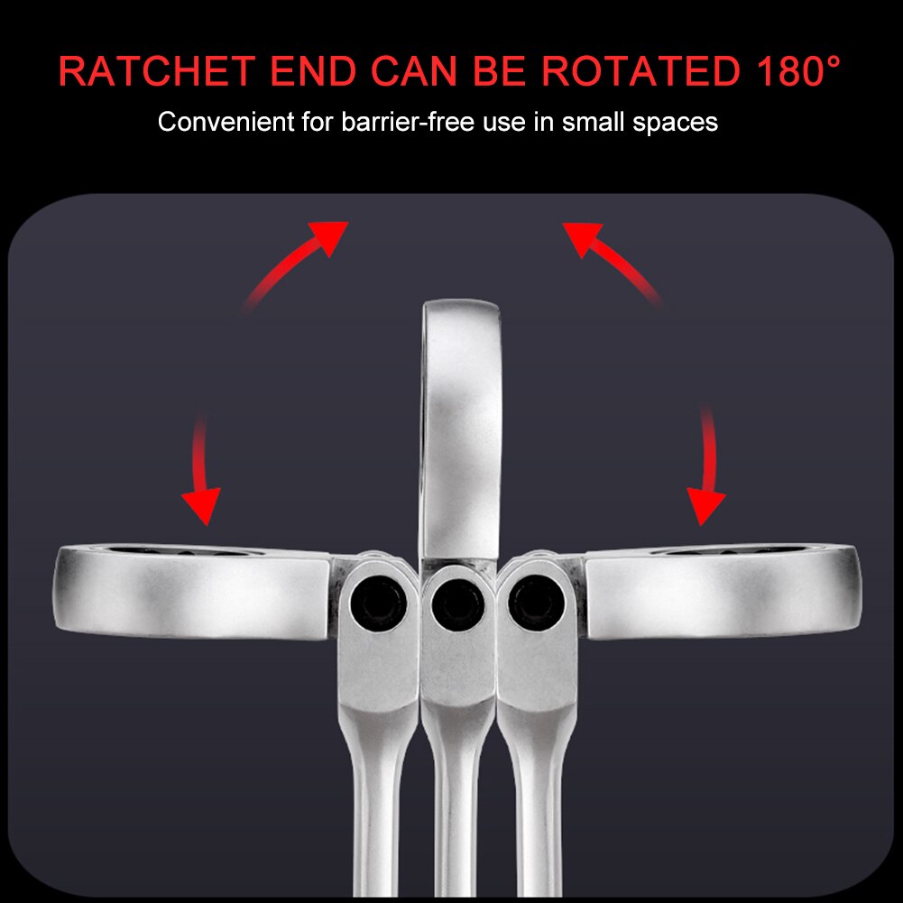Double End Wrench Tool Set Flexible Head Combination 72 Teeth Quick Ratchet Wrench Dual-use Adjustable Wrench Spanner SheetMetal