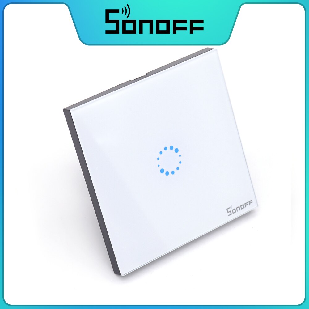 ITEAD SONOFF TouchLocal EU 1 Gang Wall Light Touch Switch Fire-retardant ABS Luxury Crystal Glass Panel Switch