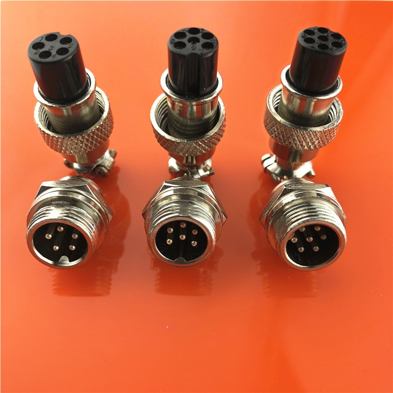 1set GX12 2/3/4/5/6/7 Pin Male + Female 12mm Wire Panel Connector Aviation Connector Plug Circular Socket Plug with Cap Lid