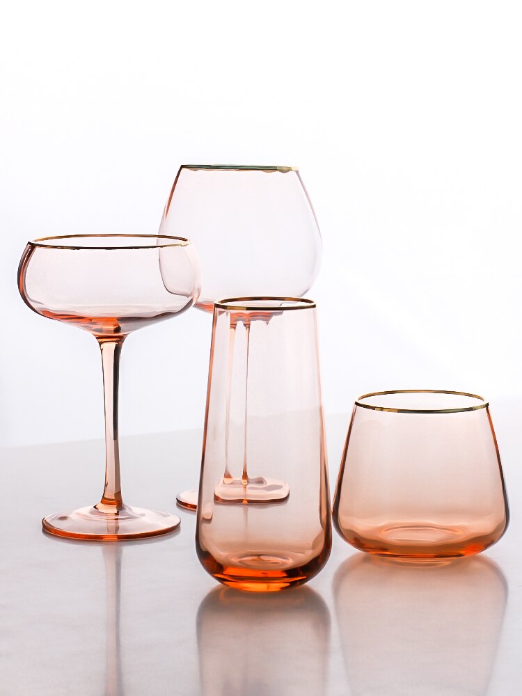 Drinking Glasses Gold Rim Champagne Glass Mug Wine Glass Cup Cocktail Glass Whisky Glass Mugs Dessert Ice-cream Glass