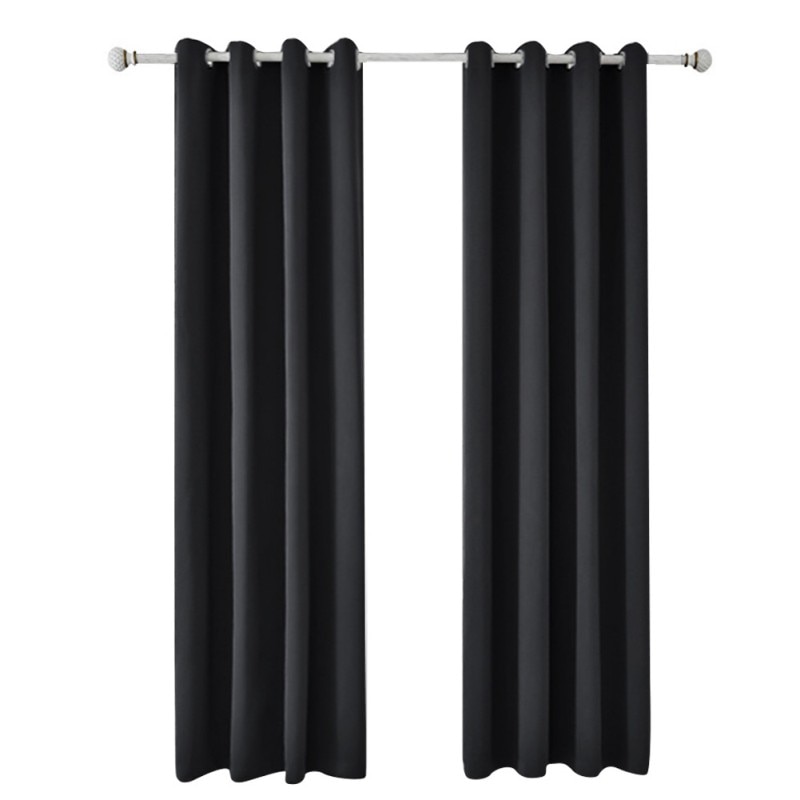 High Blackout Black Curtains 52*63 Inches Made Of 3-Layer Polyester Material Comfortable To The Touch 90% Shading