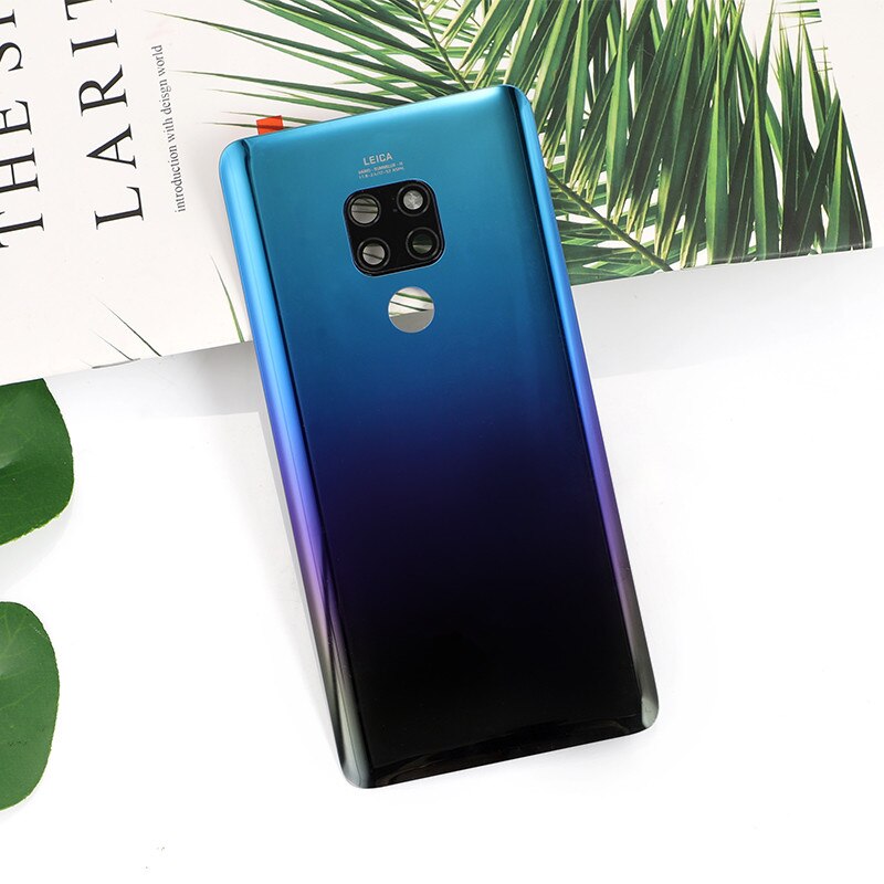 Carcasa Original Mate20 100% para Huawei Mate 20, funda de batería de cristal para reparación, reemplazo de funda trasera de teléfono y lente de cámara con logotipo: Aurora