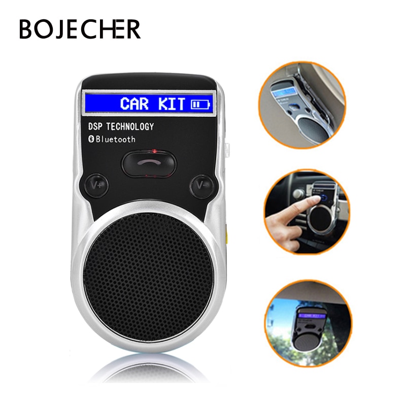 Zonne-energie Speakerphone Draadloze Bluetooth Handsfree LCD Display Car Kit Bluetooth Speaker Voor Mobiele Telefoon Handsfree