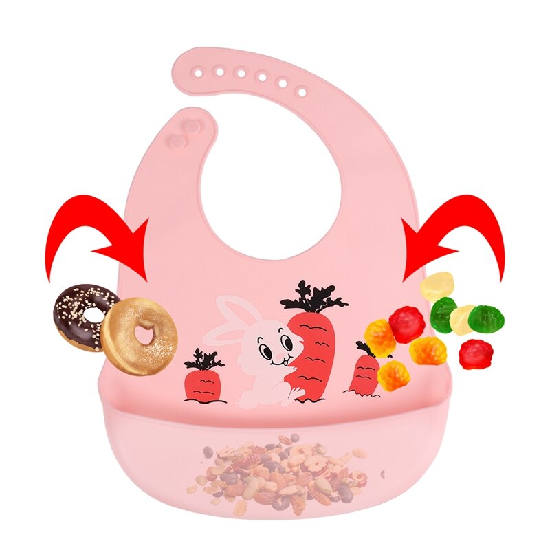 2 pçs silicone babadores de bebê fácil limpar confortável macio à prova dwaterproof água babadores de alimentação mantém manchas fora dos desenhos animados unisex