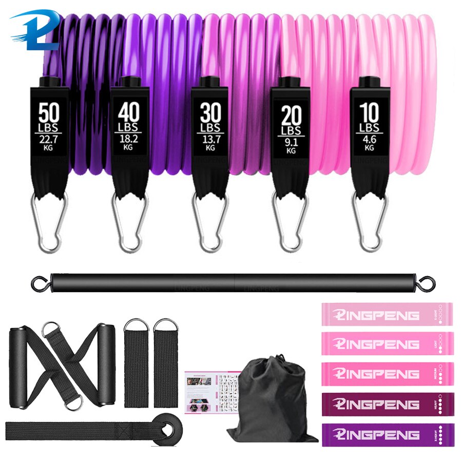 5 Stackable Exercise Bands with Handles 5 Resistance Loop Bands for Resistance Training Physical Therapy Home Workouts