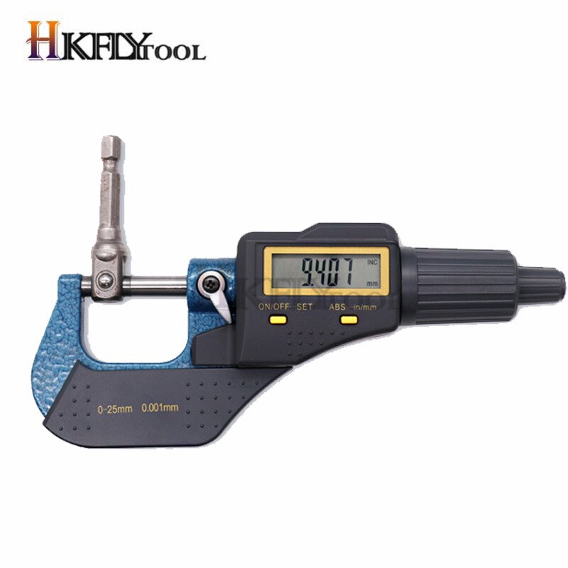 0.001mm Electronic Outside Micrometer 0-25mm Digital Micrometer Caliper Gauge Meter Micrometer Carbide Tip Measure Tools