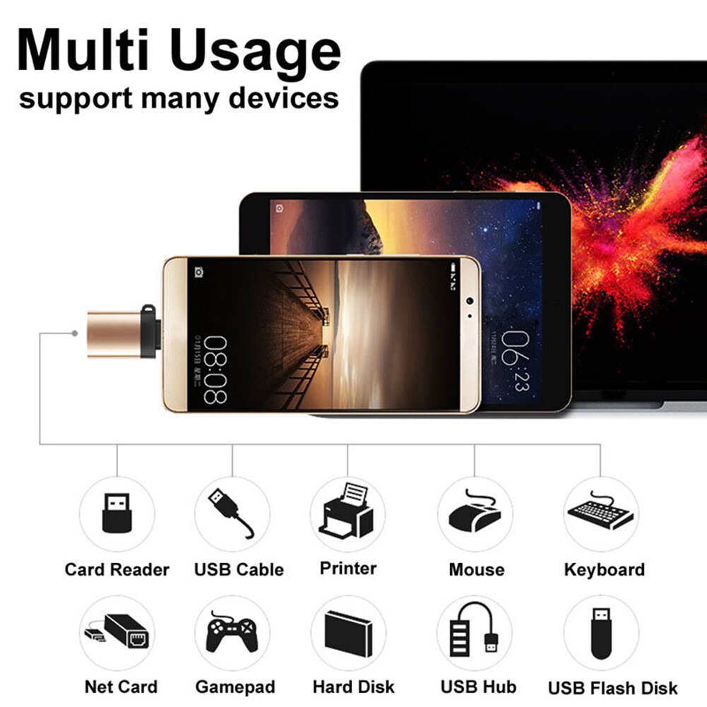 Mini adaptador portátil USB 3,0 de alta velocidad, convertidor de transferencia de datos OTG macho a hembra para samsung galaxy s8, s9, note 8, a5