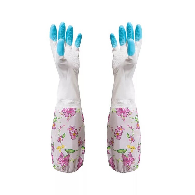 Gants de cuisine en latex imperméable | Sans velours, pour vaisselle, bouche durable, gants de nettoyage chauds, pour le travail du ménage, hiver