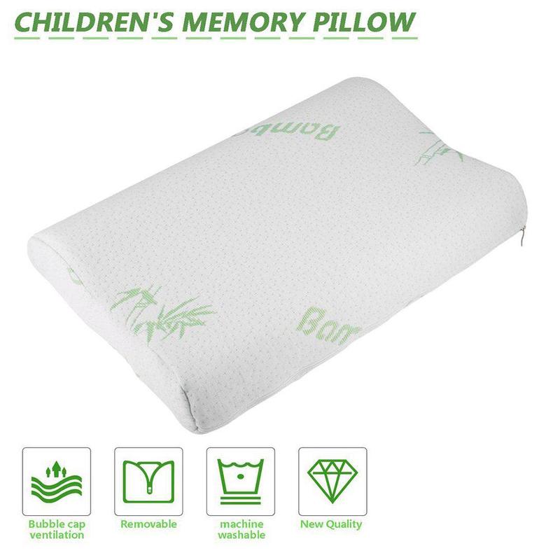 Children Bamboo Fiber Memorry Pillow Relieve Neck Pain Cervical Pillow Health Care Contour Slow Rebound Memory Foam Support