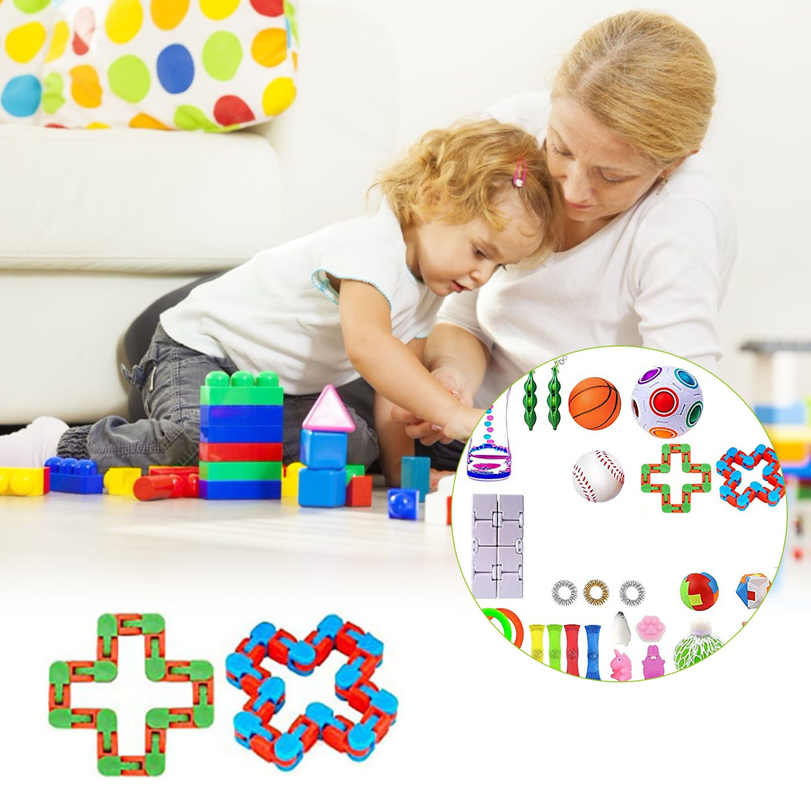 Sensory Fidget Toy Set - Stress Relief Balls - Autism & Anxiety Therapy - Pop Bubble & Squeeze Toys for Kids & Adults