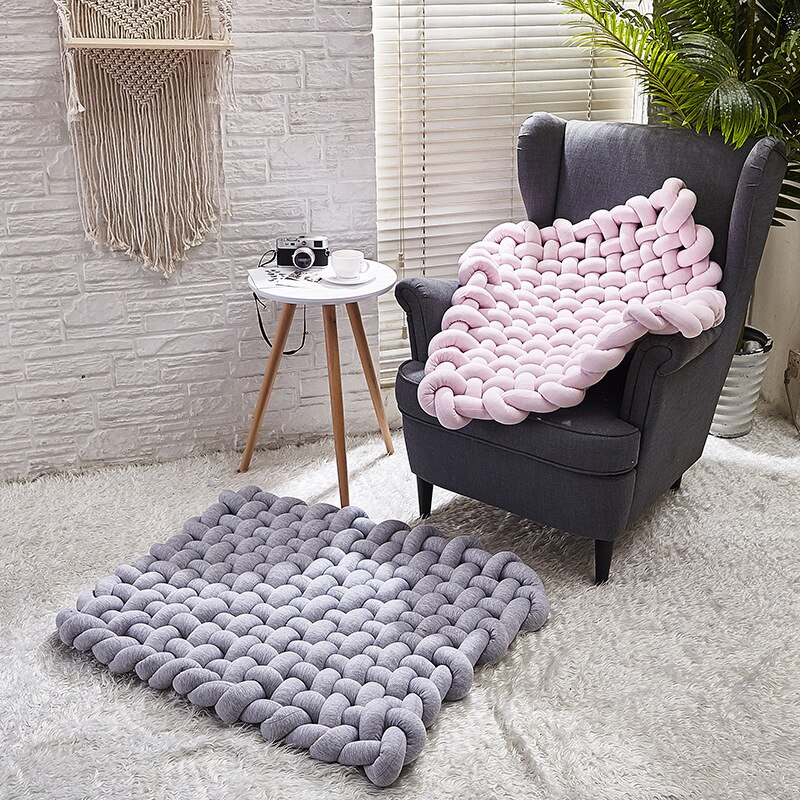 Coarse Twist Hand Woven Mat Kids Climbing Healthy Soft Mat Anti-slip Cushion For Home decor Shooting props DIY knitting