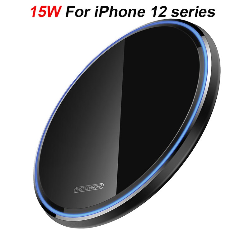 15W 10W Qi Draadloze Oplader Voor Iphone 11 12 Pro Max IPhone12 X Xs Max Xr 8 Plus snelle Draadloze Opladen Pad Voor Airpods Oortelefoon: green