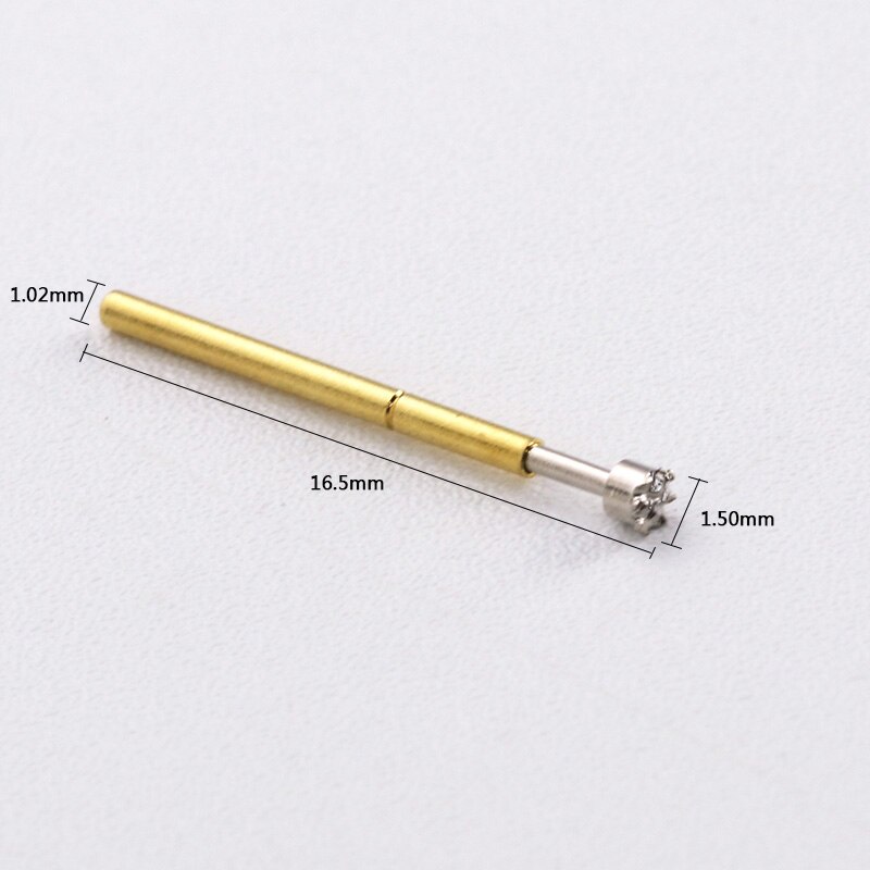 P75-H3 Kroon Hoofd Test Pin 100 stks/zak Nikkel Plating Test Vingerhoed Naald 1.02mm Thuis Lente Metalen Test Probe