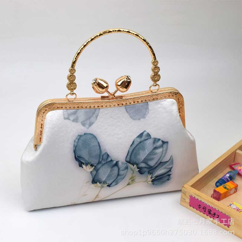 Alasir bolso de Material Diy hecho a mano, marco de Corte libre, bolso de hilo, bolso de hombro para mujer, bolsos semiacabados de estilo chino