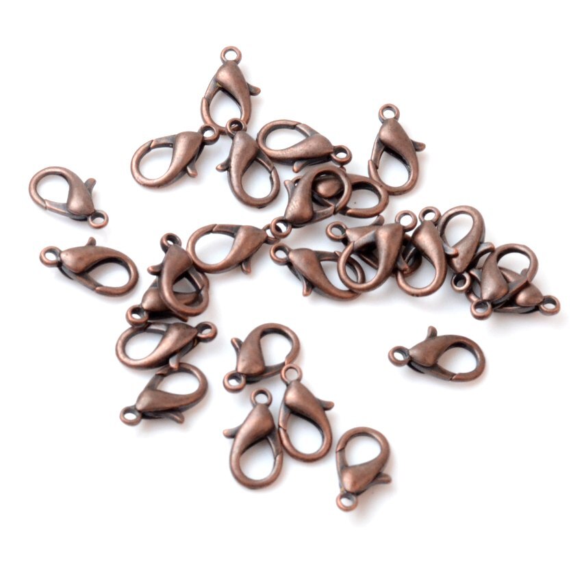 Jewelry Findings Diy 12*6mm 14*7mm Gold/Silver/Bronze/Silver Tone Lobster Clasp For Jewelry Making: copper / 12x6mm