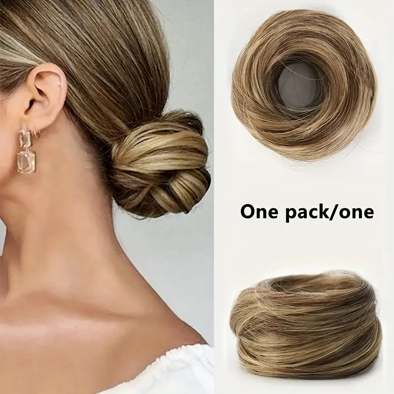 Moño básico para mujer, moño de pelo liso sintético para todas las personas, extensión de cabello de aspecto Natural para mujer: 4/30HL