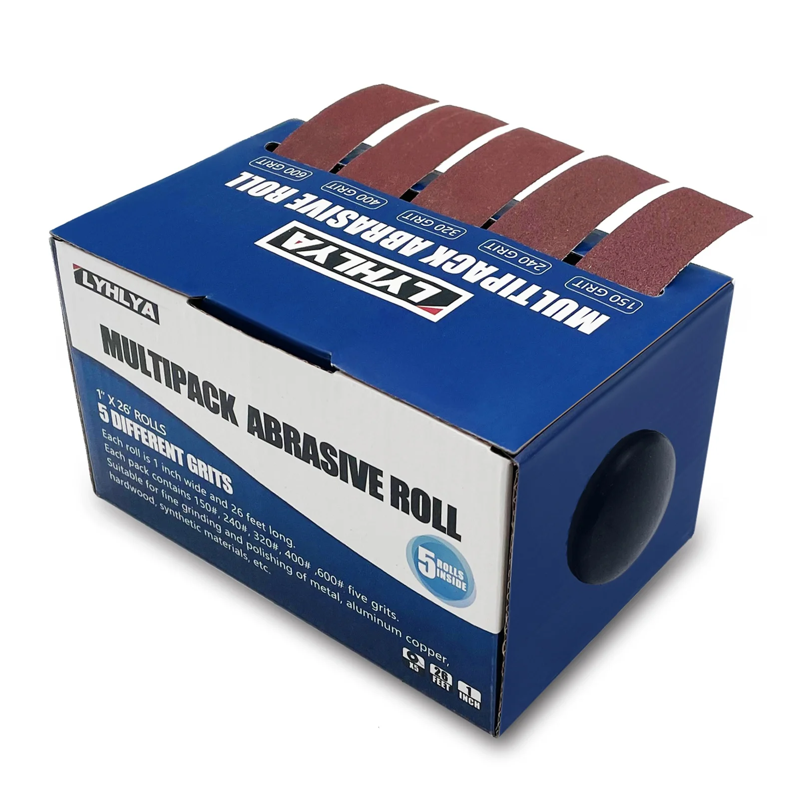 2.5*8m 150-600- korns sandpapper torrslipning slipband avdragbart sandpapper smärgelduk rulle för metall glas trä polering
