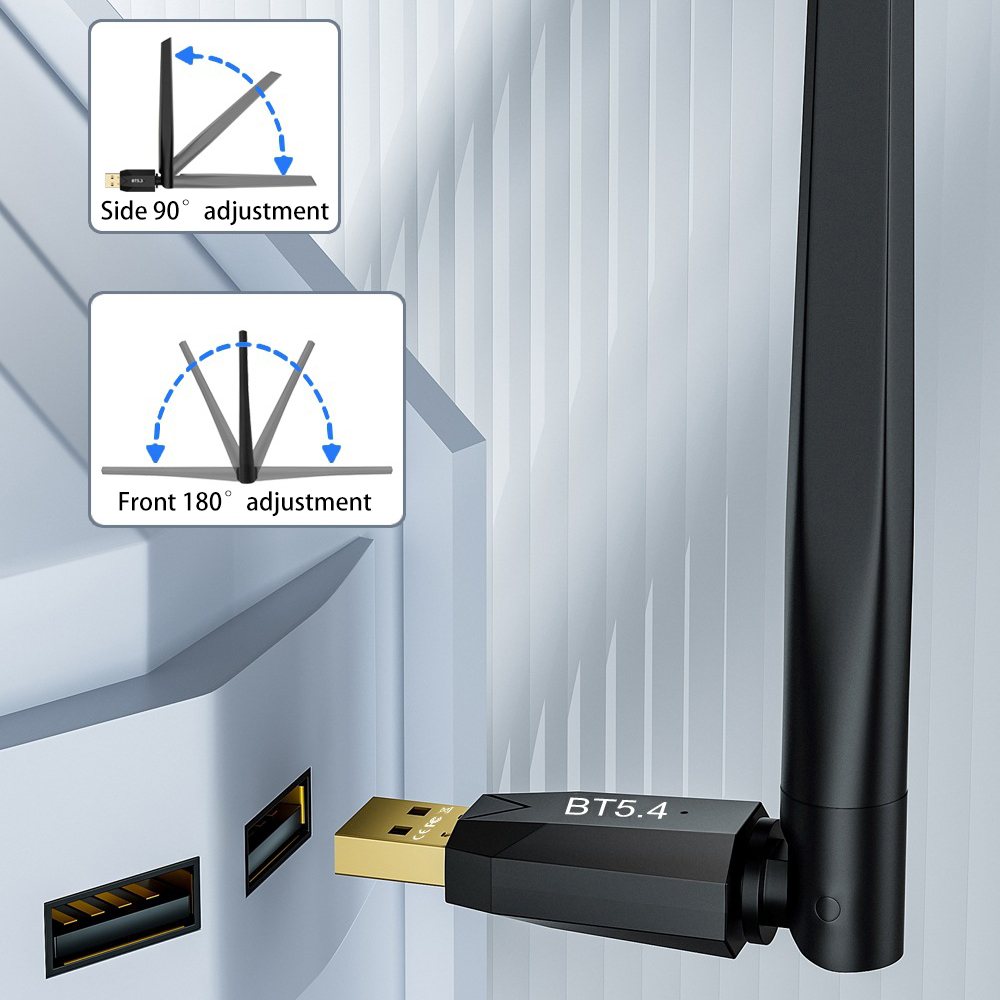 150M Adapter Bluetooth 5.4 USB Bluetooth Dongle Driver Free dla Windows 11/10/8.1 Mysz Klawiatura Odbiornik audio Nadajnik