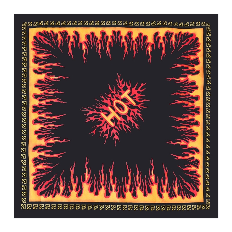 21 '' flammen-bandana-kopftuch-Turban für damen und herren, streetstyle-Turban, unisex-kopftuch, bandana mit feuermuster: Schwarz