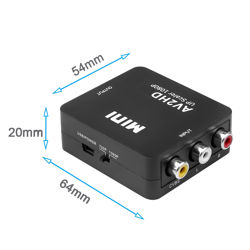 Convertitore adattatore composito compatibile HD 1080P RCA AV a HDMI Cavo Audio video compatibile AV2HDMI Adattatore CVBS con cavo USB