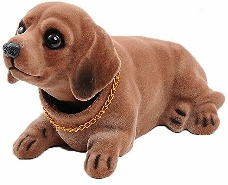 Hovedrystende hund instrumentbræt legetøj dukke til bil ornament nikkende hund auto interiør juledekoration tilbehør: Gravhund