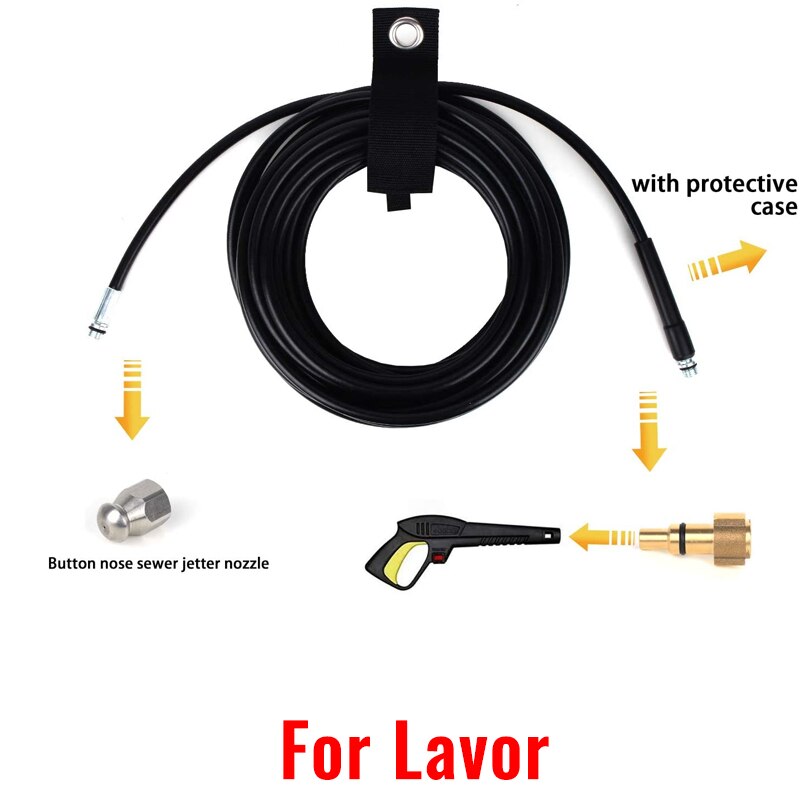 ROUE Pipe Cleaning Cable Pipe Unblocker High Pressure Hose Hydro Jet Nozzle Pressure Washer Tube For Lavor High Pressure Cleaner