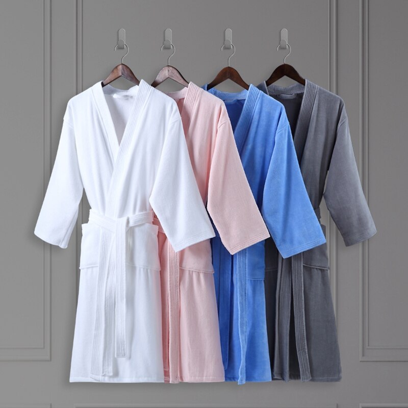 Velvet Bathrobe Men 100% Cotton Winter Thicken Warm Bath Robe Towel Fleece Robe Unisex Soft Gentleman Nightrobe Solid Casual