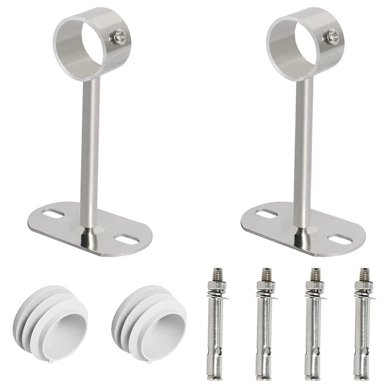 Ceiling-Mount Bracket, Wardrobe Pipe Bracket, Wardrobe Rod Lever Support Holder Pipe Flange Socket 2Pcs: 4
