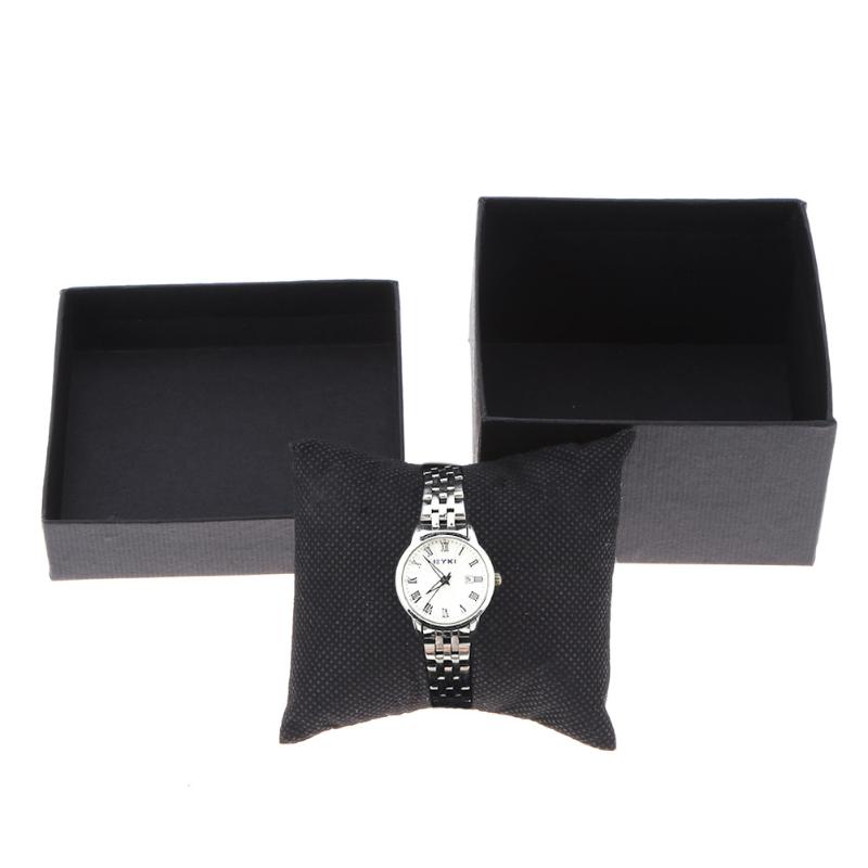 Zwarte Opbergdoos Horloge Dames Jurk Horloges Sieraden Ring Oorbel Houder Display Opslag Case Vrouwelijke Klok Dozen
